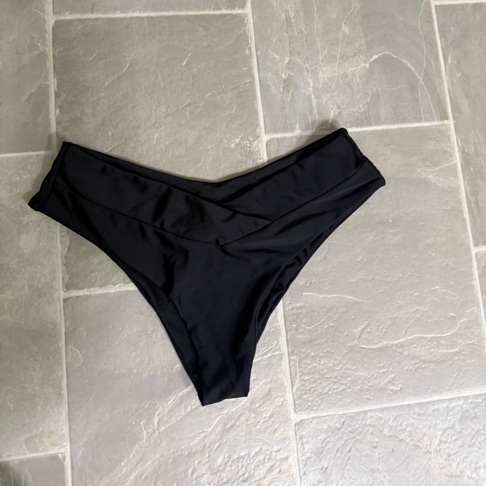 SHEIN Elegant Black V-Cut Bikini Bottom